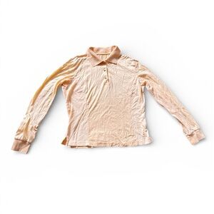 ST JOHN pastel Peach Long Sleeve Polo Shirt